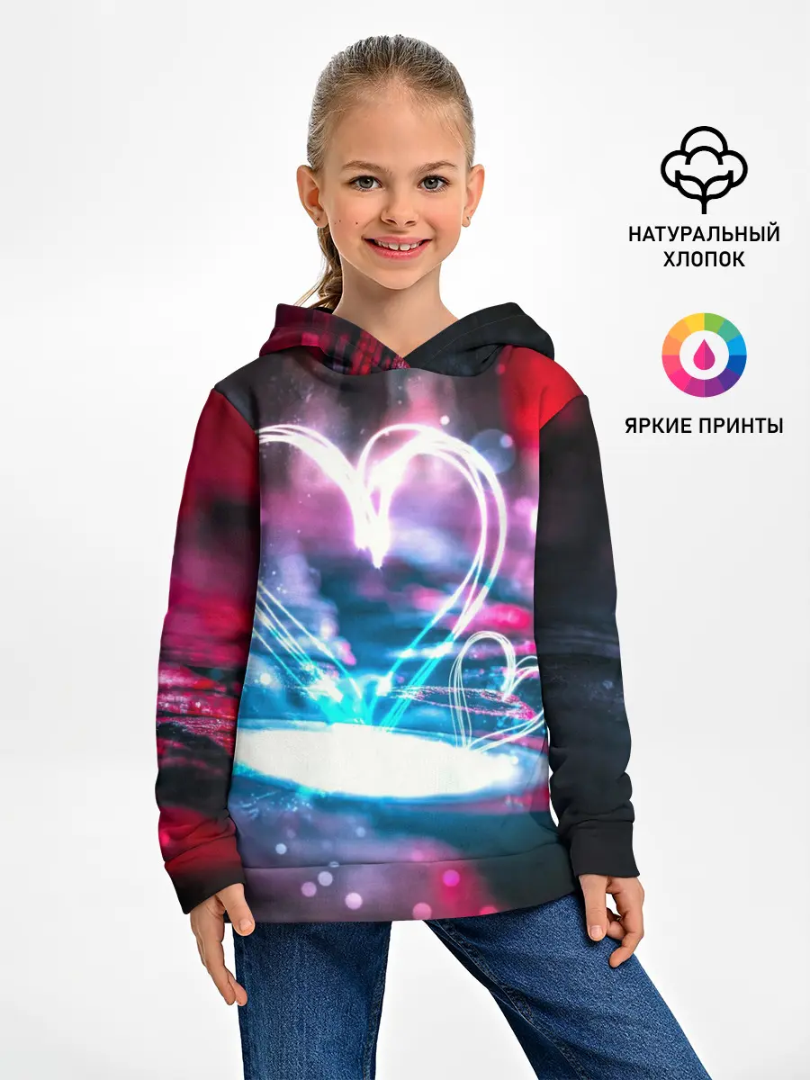 Детское худи / Неоновое сердце