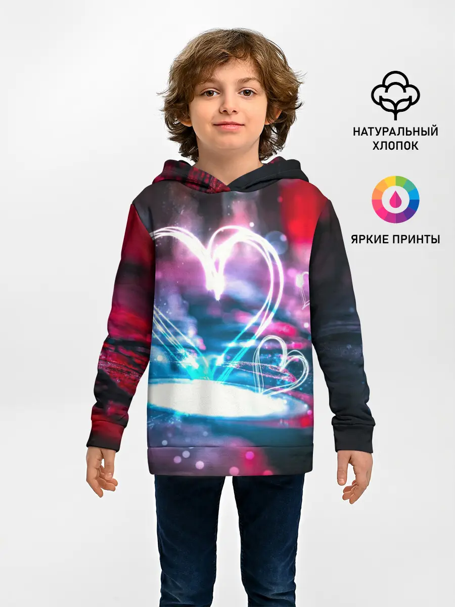 Детское худи / Неоновое сердце