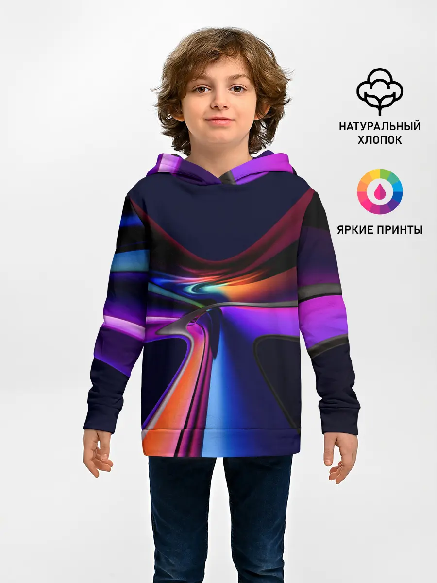 Детское худи / Красочные светящиеся линии