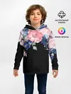 Детское худи / цветы на черном
