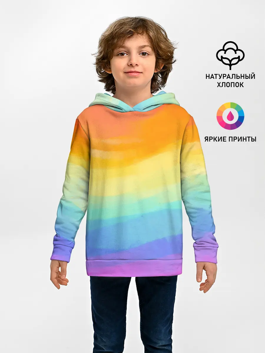 Детское худи / РАДУЖНЫЕ ВОЛНЫ | RAINBOW WAVES