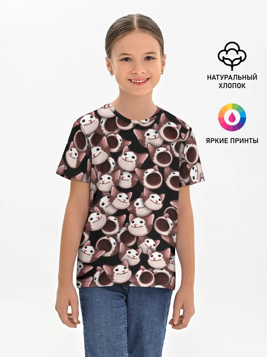 Детская базовая футболка / Popping cats