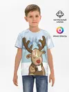 Детская базовая футболка / Олень с кружкой