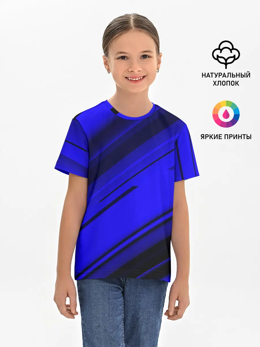 Детская базовая футболка / Blue and Black