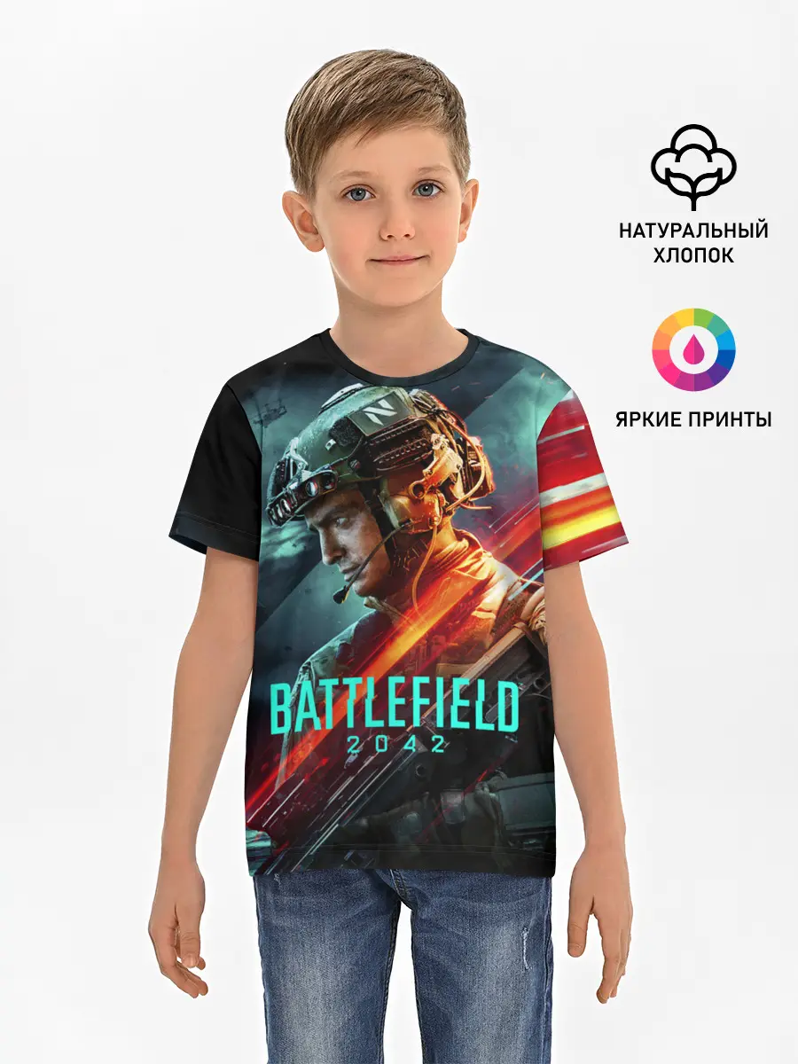Детская базовая футболка / Battlefield 2042 game art