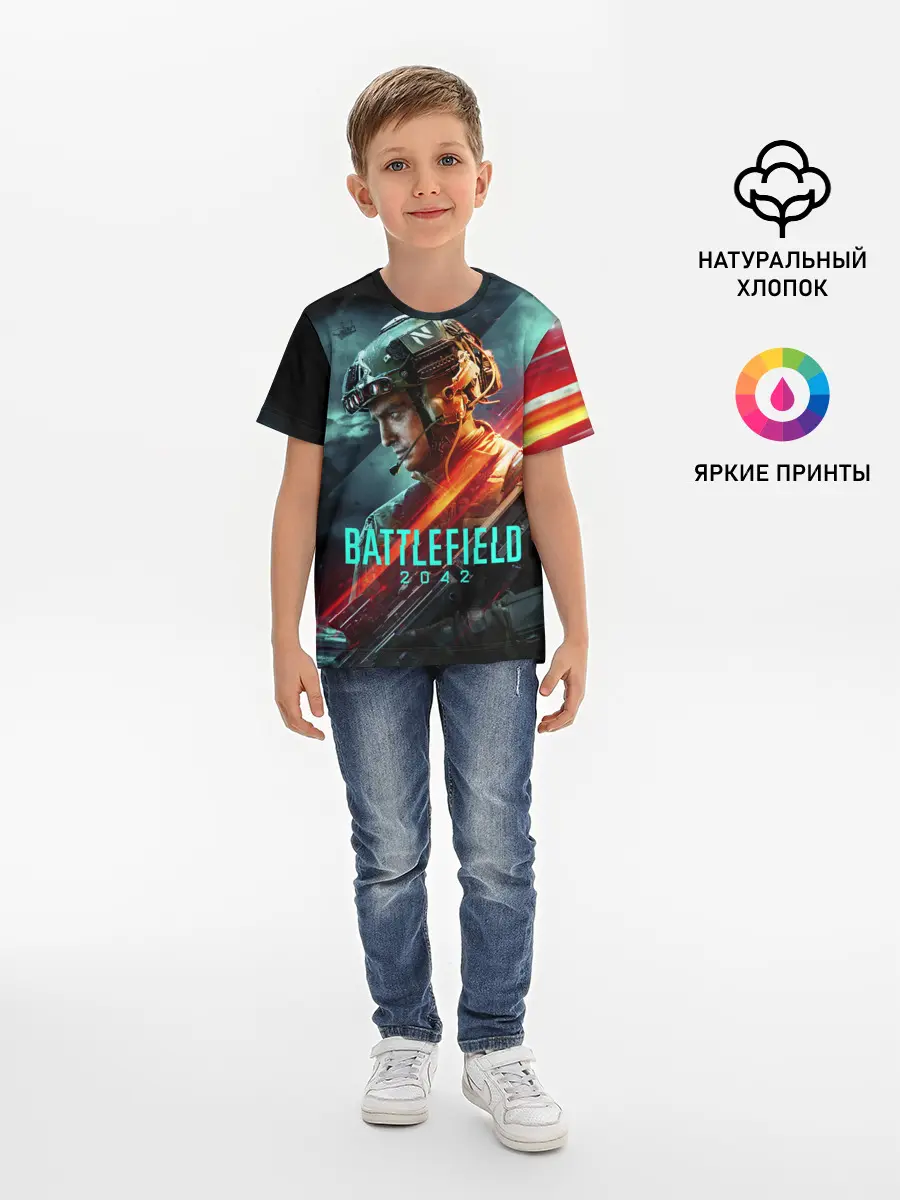 Детская базовая футболка / Battlefield 2042 game art