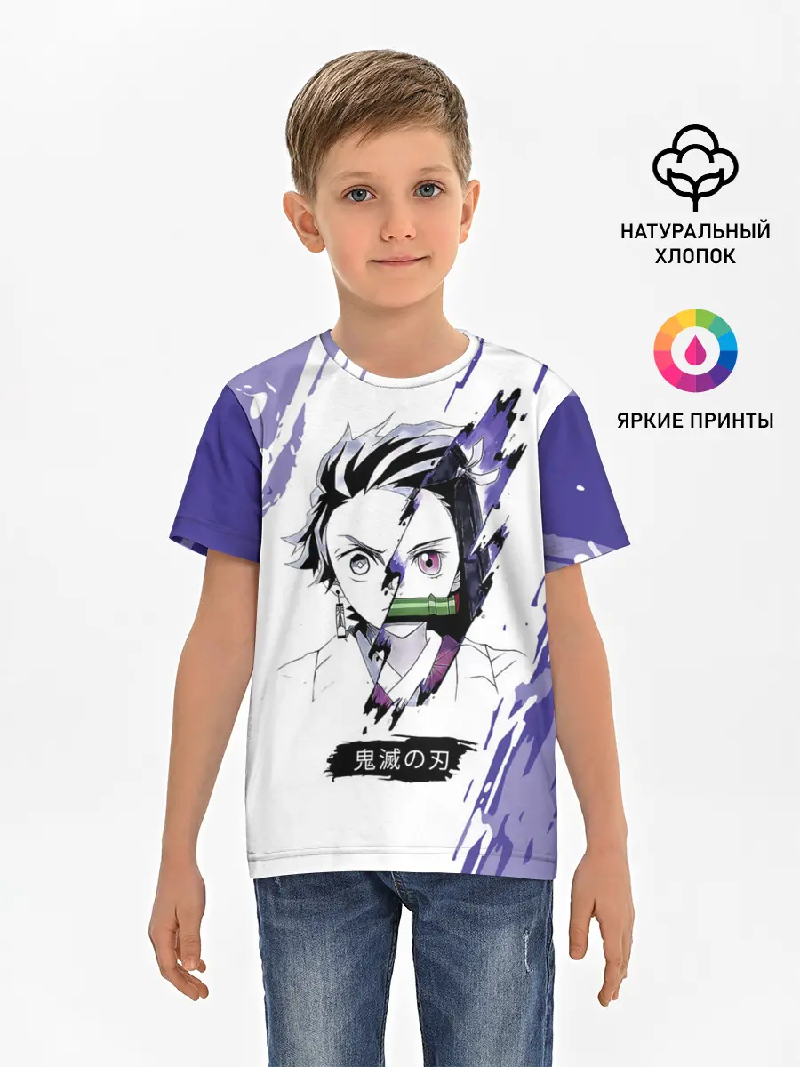 Детская базовая футболка / Танджиро и Незуко Камадо