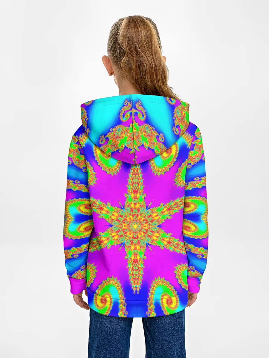 Детское худи / Неоновый фрактал