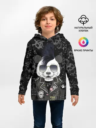 Детское худи / Панда в косухе