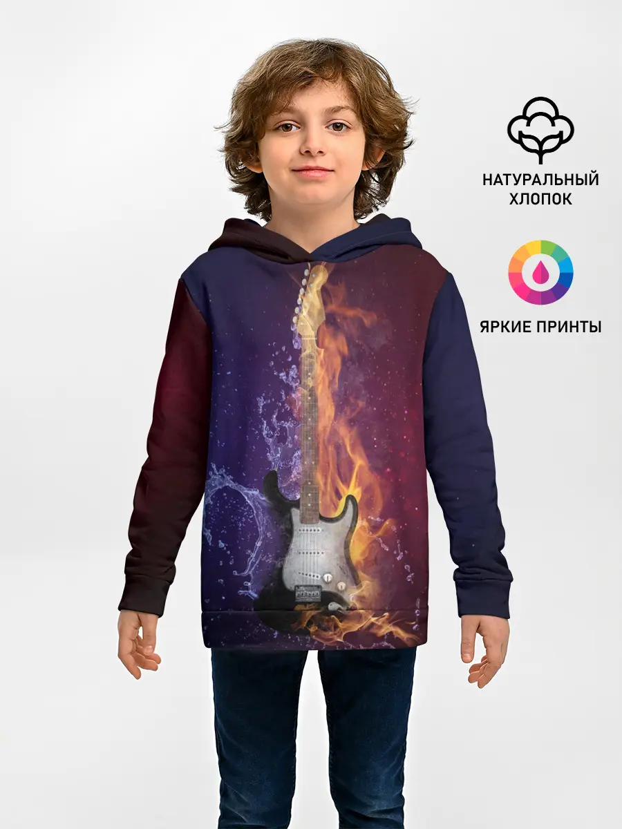 Детское худи / Гитара огня