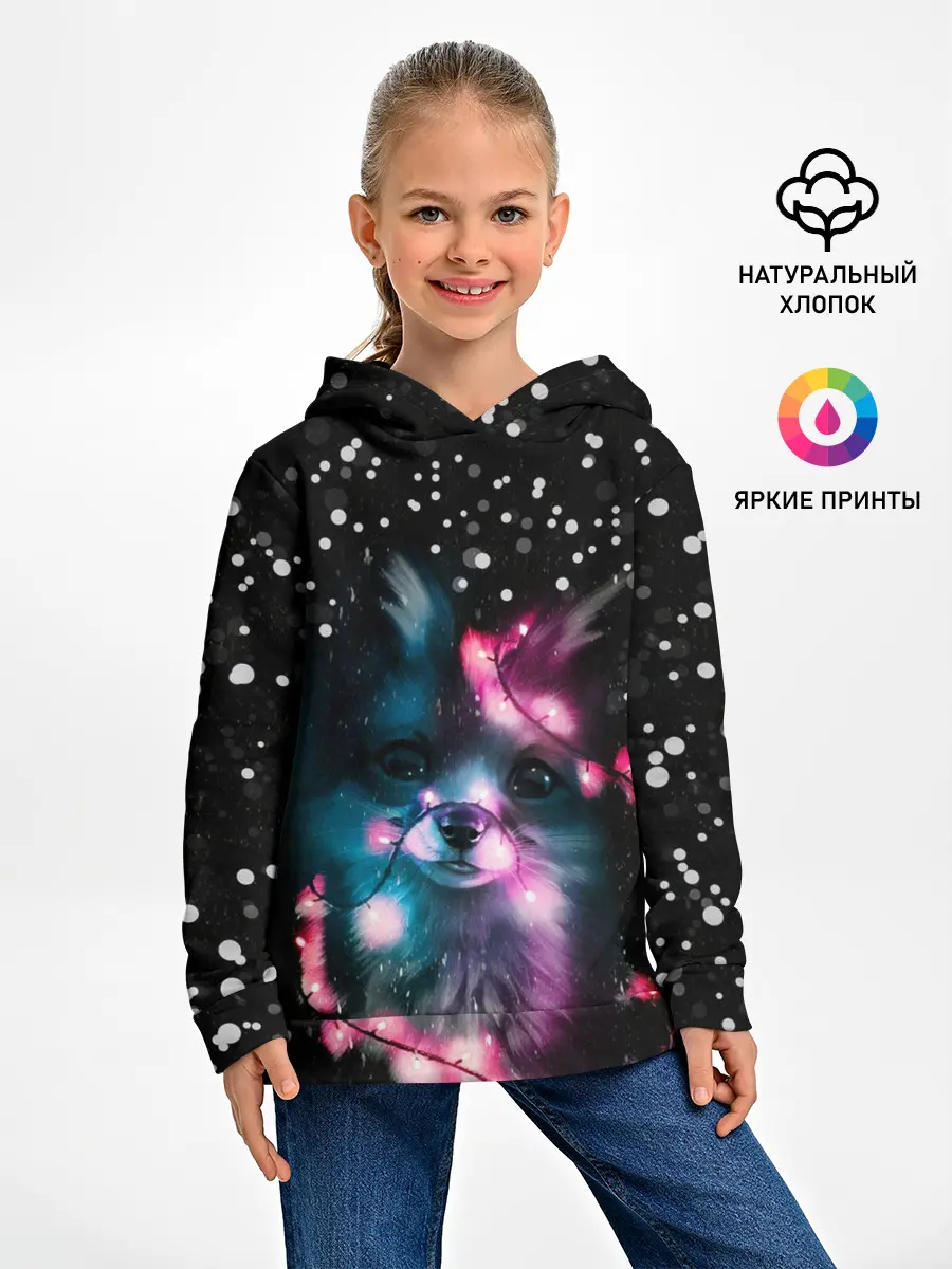 Детское худи / ЛИСЁНОК НОВОГОДНИЙ.