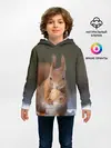 Детское худи / белка с орехом на снегу