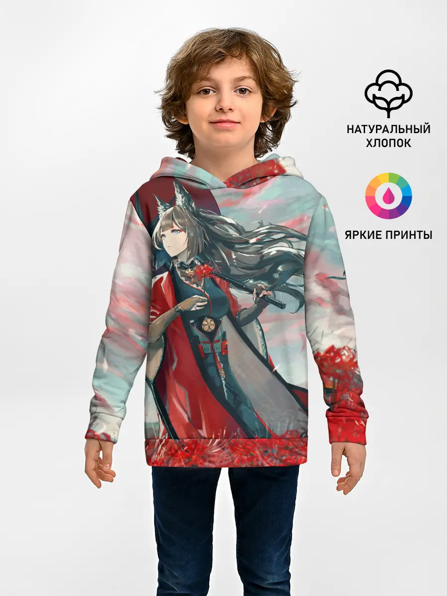 Детское худи / Azur Lane red flowers