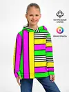 Детское худи / полосатый неоновый модный узор