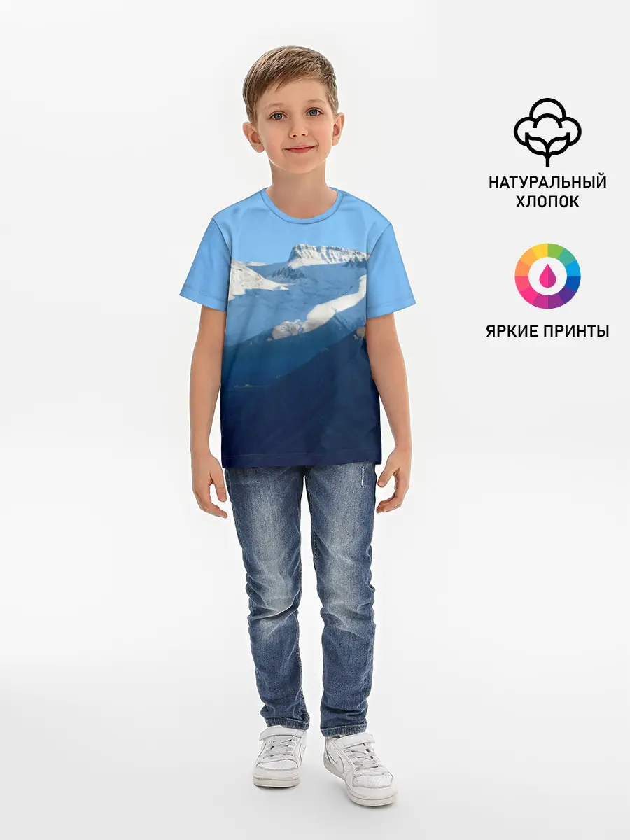 Детская базовая футболка / Снежные горы
