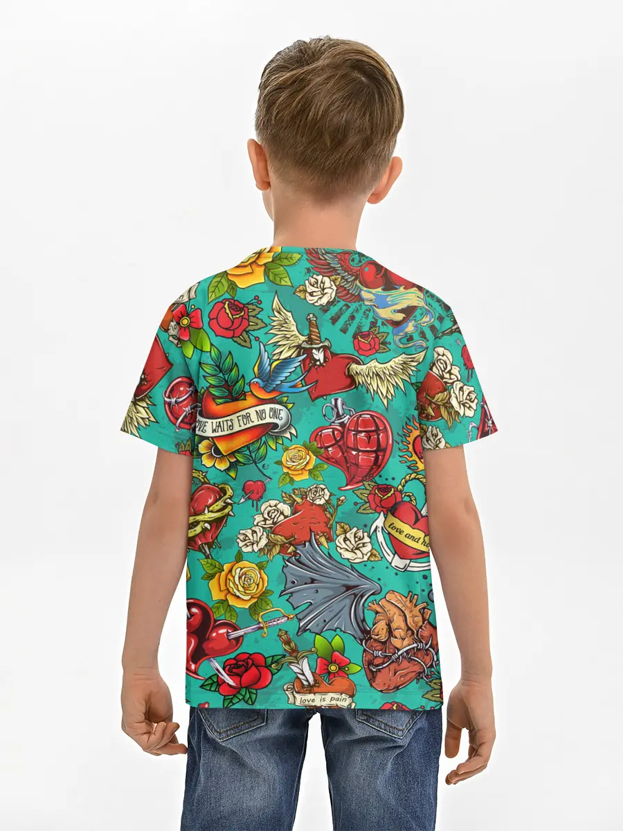 Детская базовая футболка / Дела сердечные tattoo