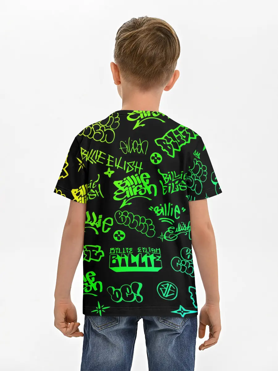 Детская базовая футболка / Billie Eilish Graffiti gradien