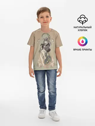 Детская базовая футболка / Девушка ящерица