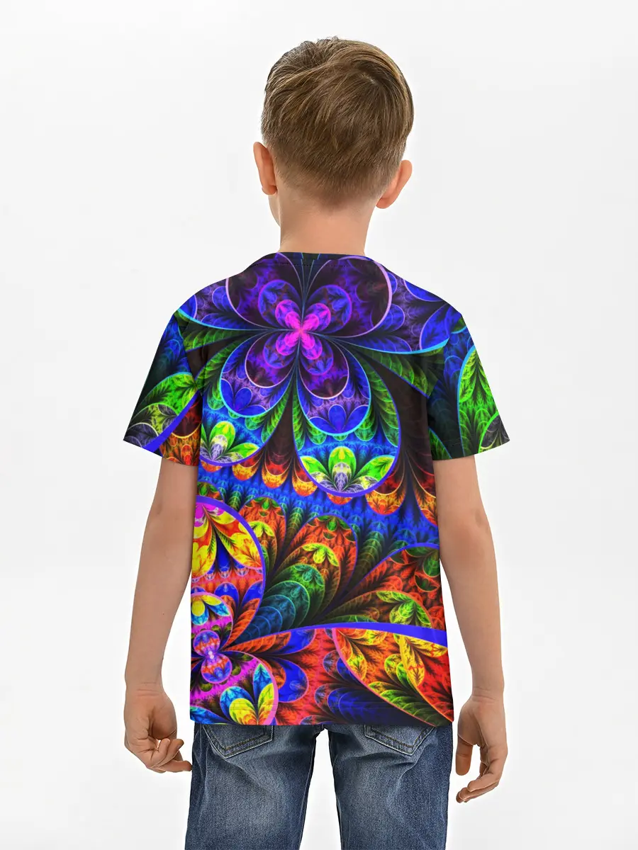 Детская базовая футболка / ФРАКТАЛЬНЫЙ НЕОН