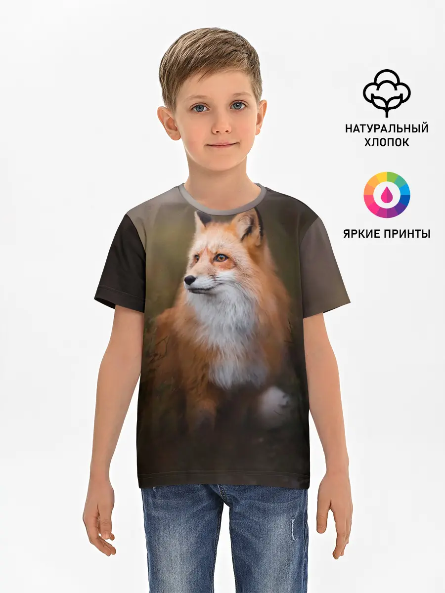 Детская базовая футболка / Лиса-охотница