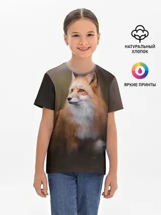 Детская базовая футболка / Лиса-охотница