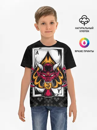 Детская базовая футболка / Карточный дьявол