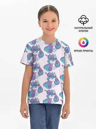 Детская базовая футболка / Пони узор