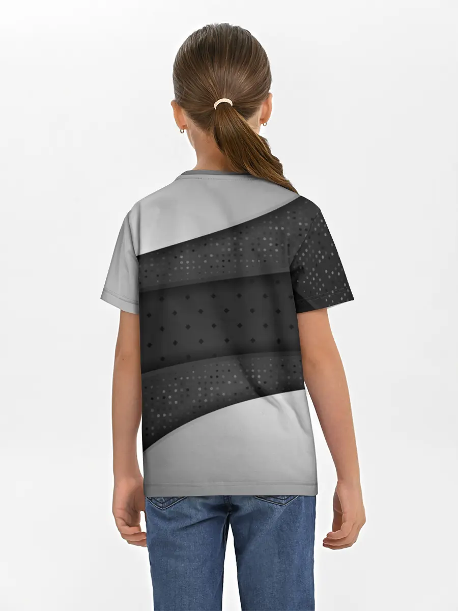 Детская базовая футболка / 3D luxury style silver black