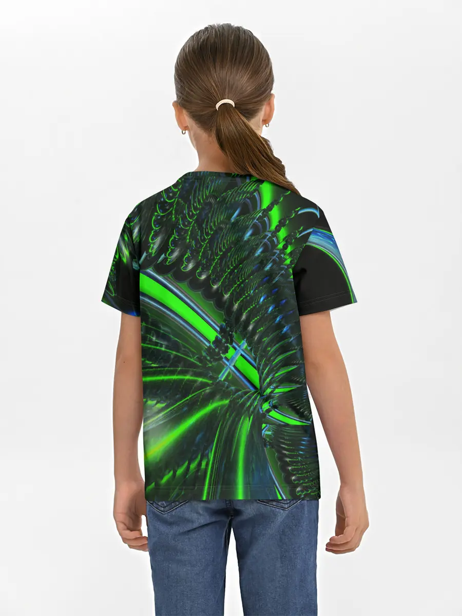 Детская базовая футболка / DIGITAL NEON GREEN