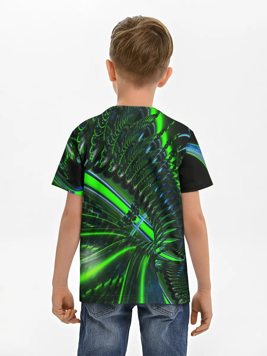Детская базовая футболка / DIGITAL NEON GREEN
