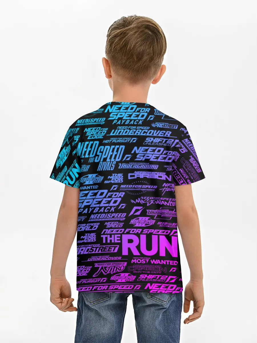 Детская базовая футболка / NFS ALL LOGOS NEON
