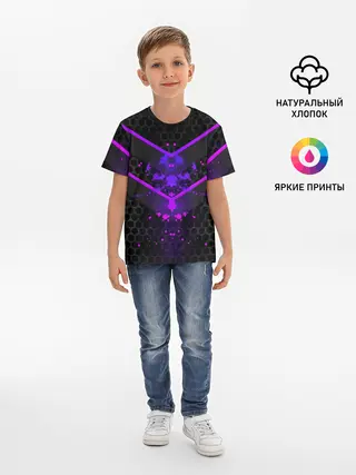 Детская базовая футболка / Ултрофиолеовый угол 3D