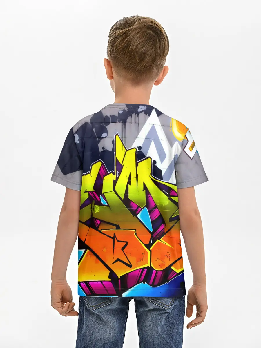 Детская базовая футболка / НЕОНОВОЕ ГРАФФИТИ
