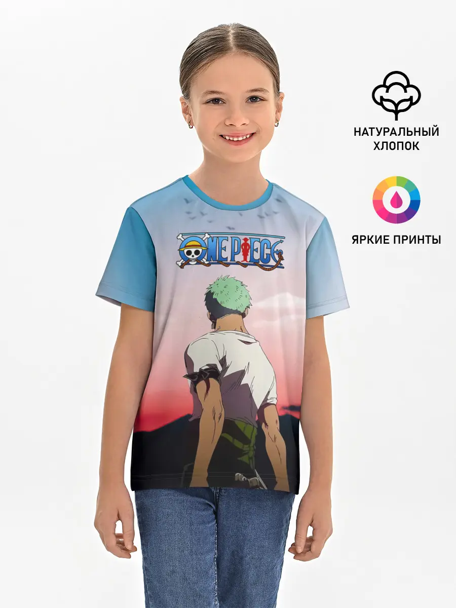 Детская базовая футболка / Ророноа Зоро эпичный One Piece
