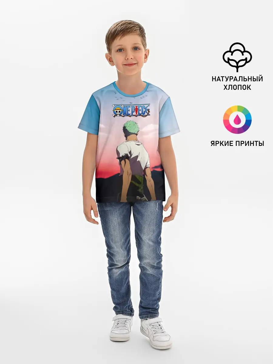 Детская базовая футболка / Ророноа Зоро эпичный One Piece