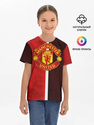 Детская базовая футболка / Манчестер Юнайтед 3D