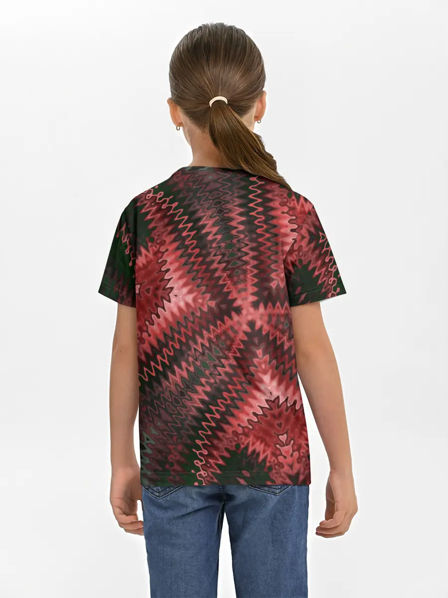 Детская базовая футболка / Серо-коричневый узор