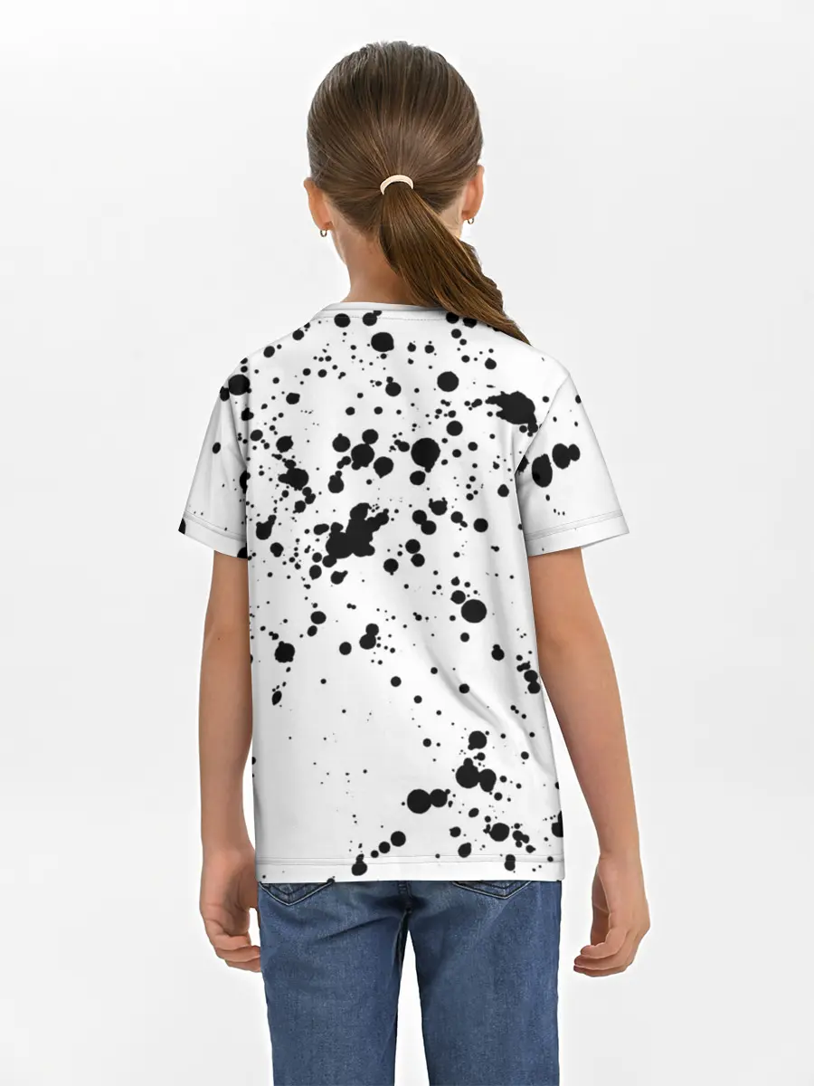 Детская базовая футболка / Далматинец - брызги чёрными пятнами