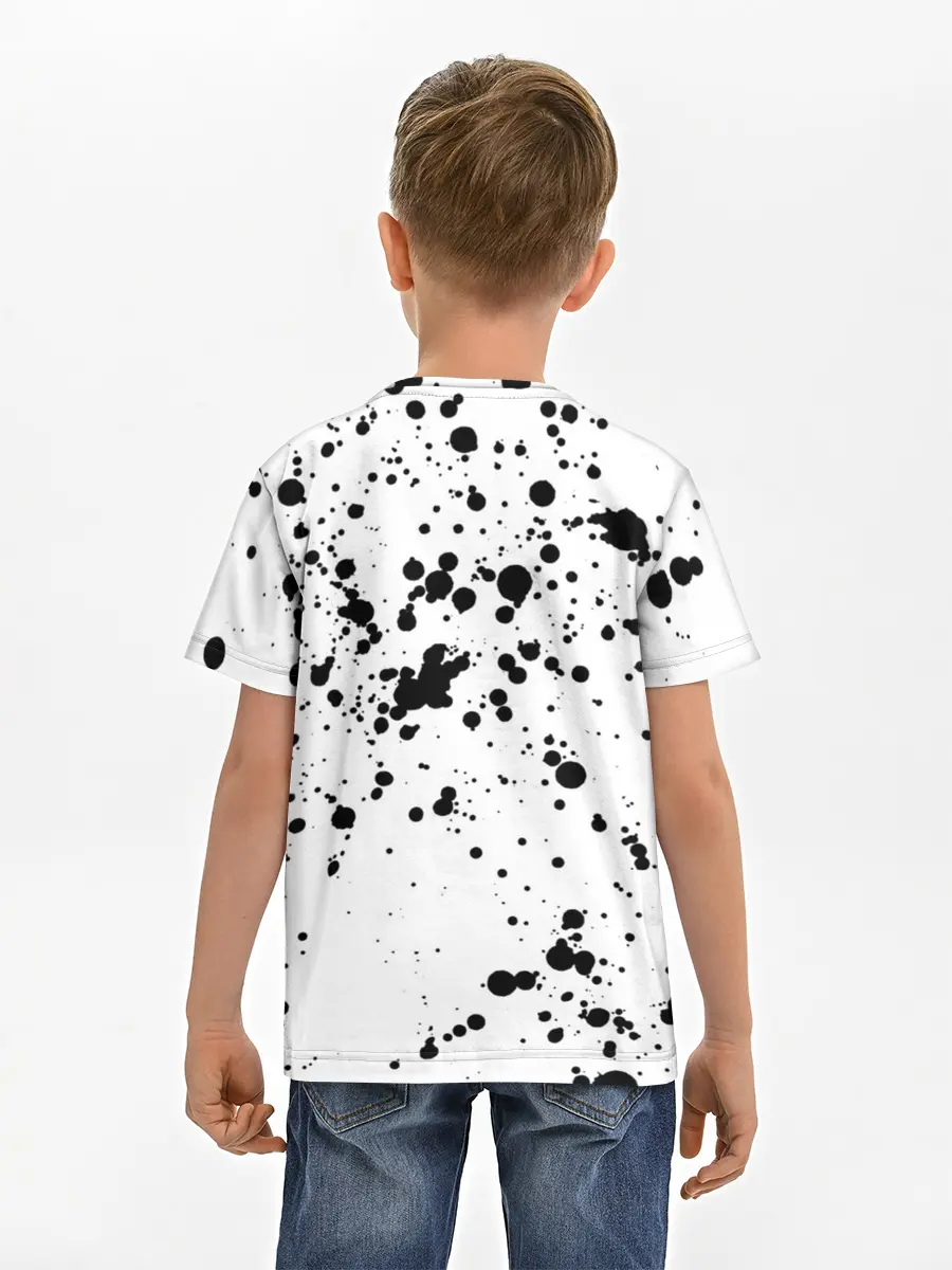 Детская базовая футболка / Далматинец - брызги чёрными пятнами