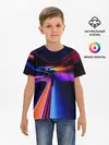 Детская базовая футболка / Красочные светящиеся линии