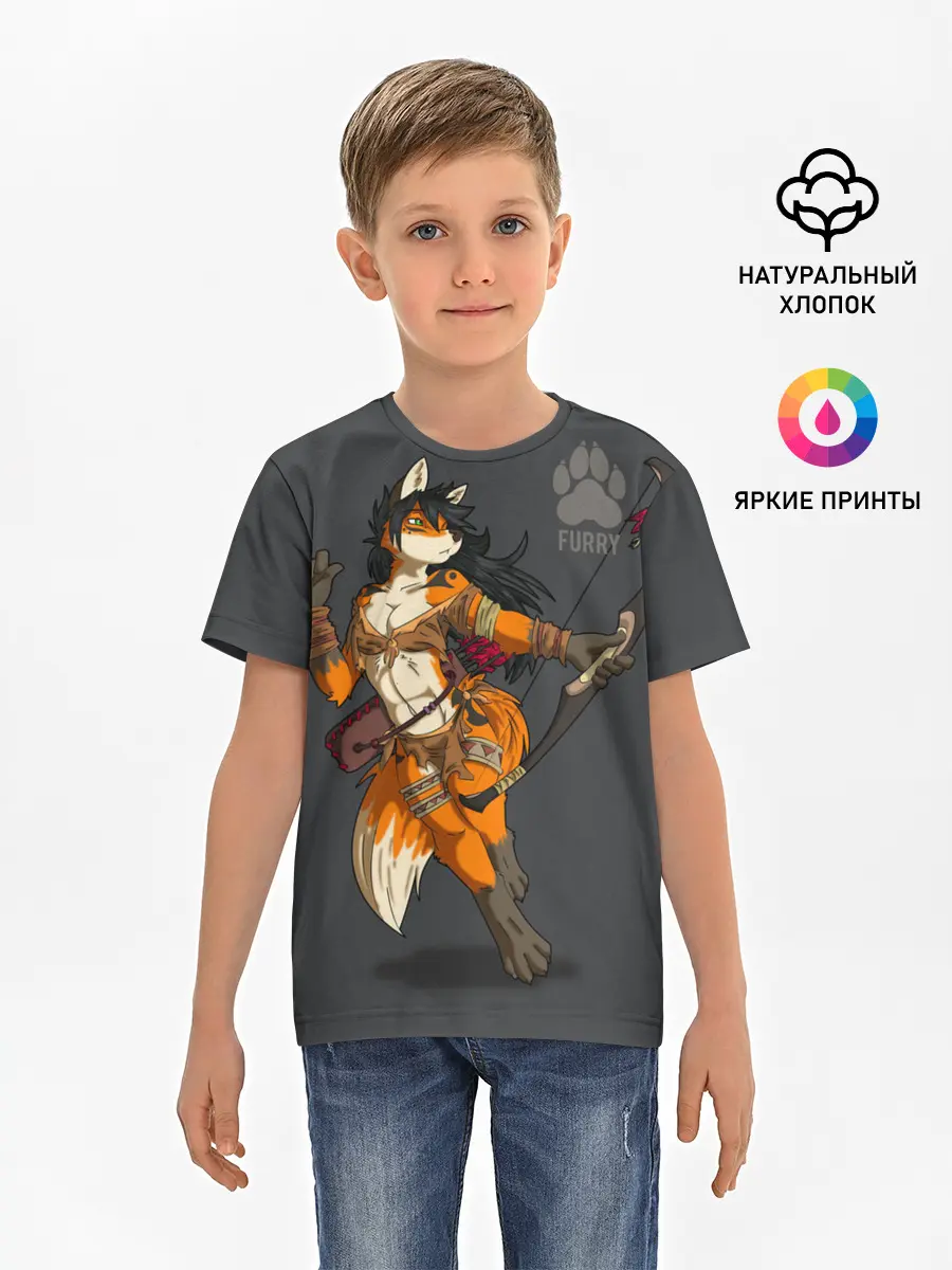Детская базовая футболка / Furry fox