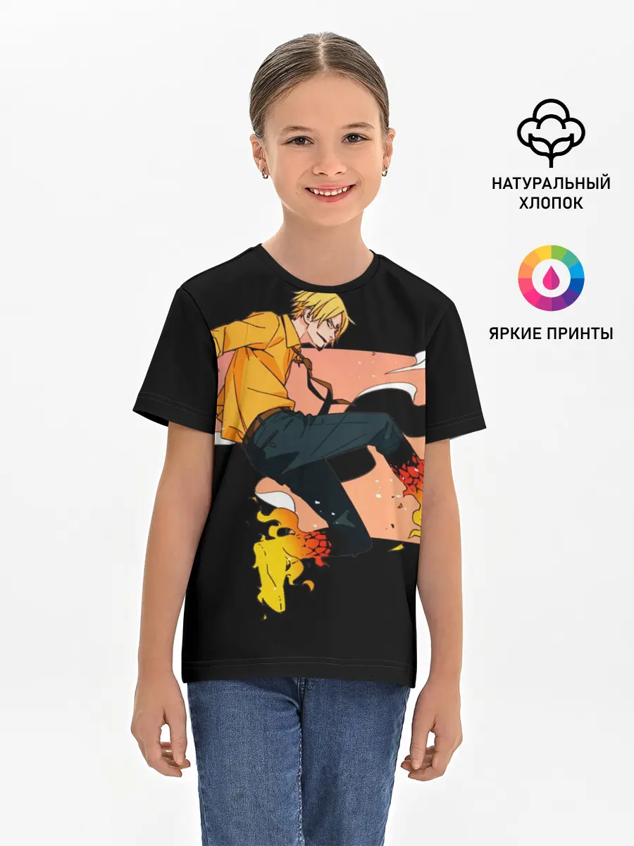 Детская базовая футболка / Винсмок Санджи из One Piece