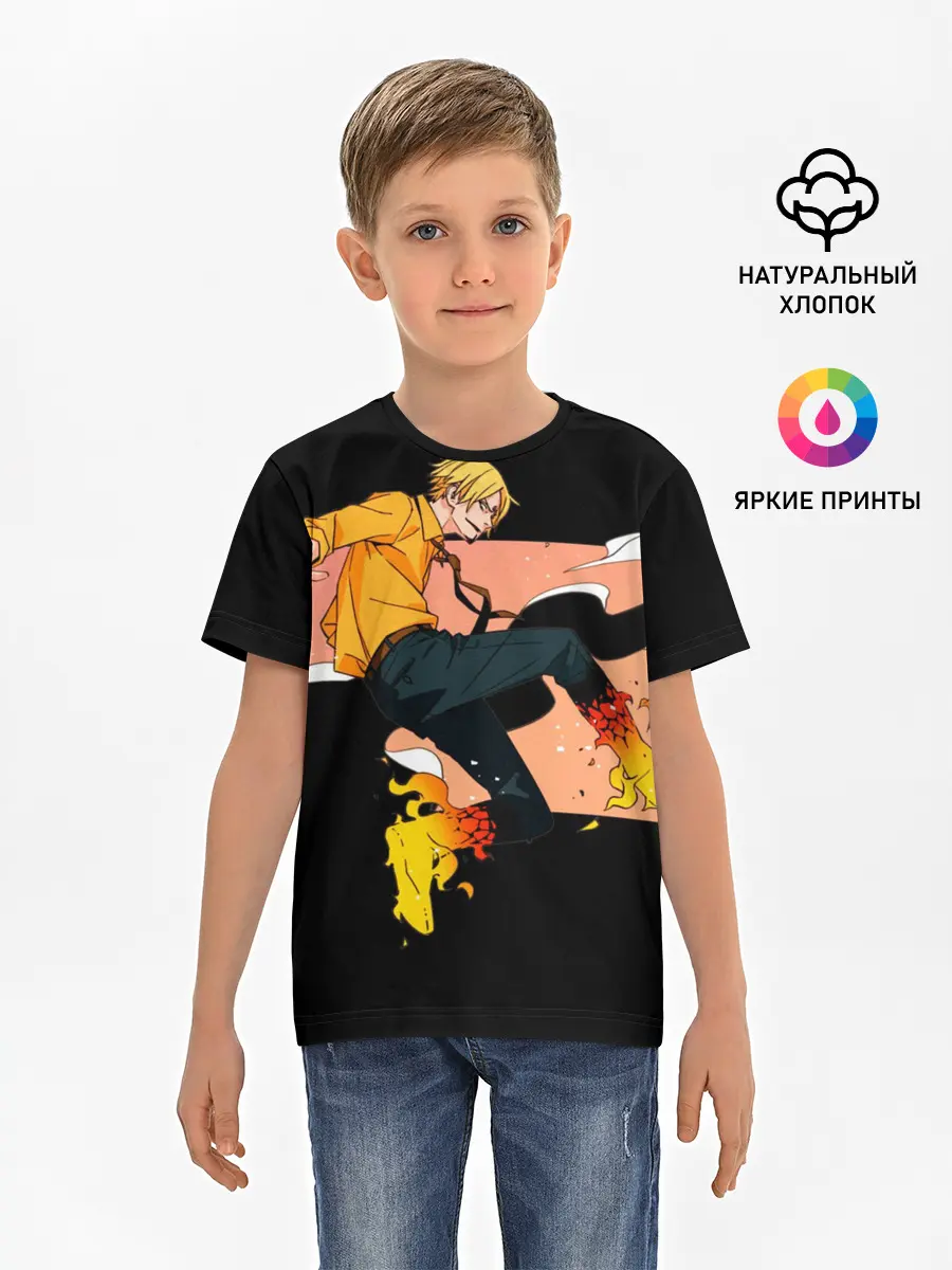 Детская базовая футболка / Винсмок Санджи из One Piece