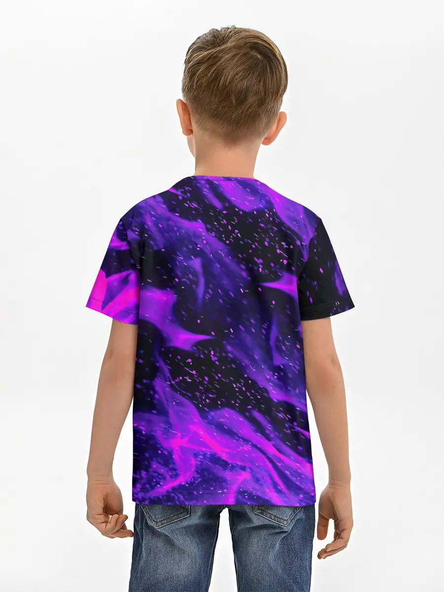 Детская базовая футболка / ФИОЛЕТОВЫЙ ОГОНЬ