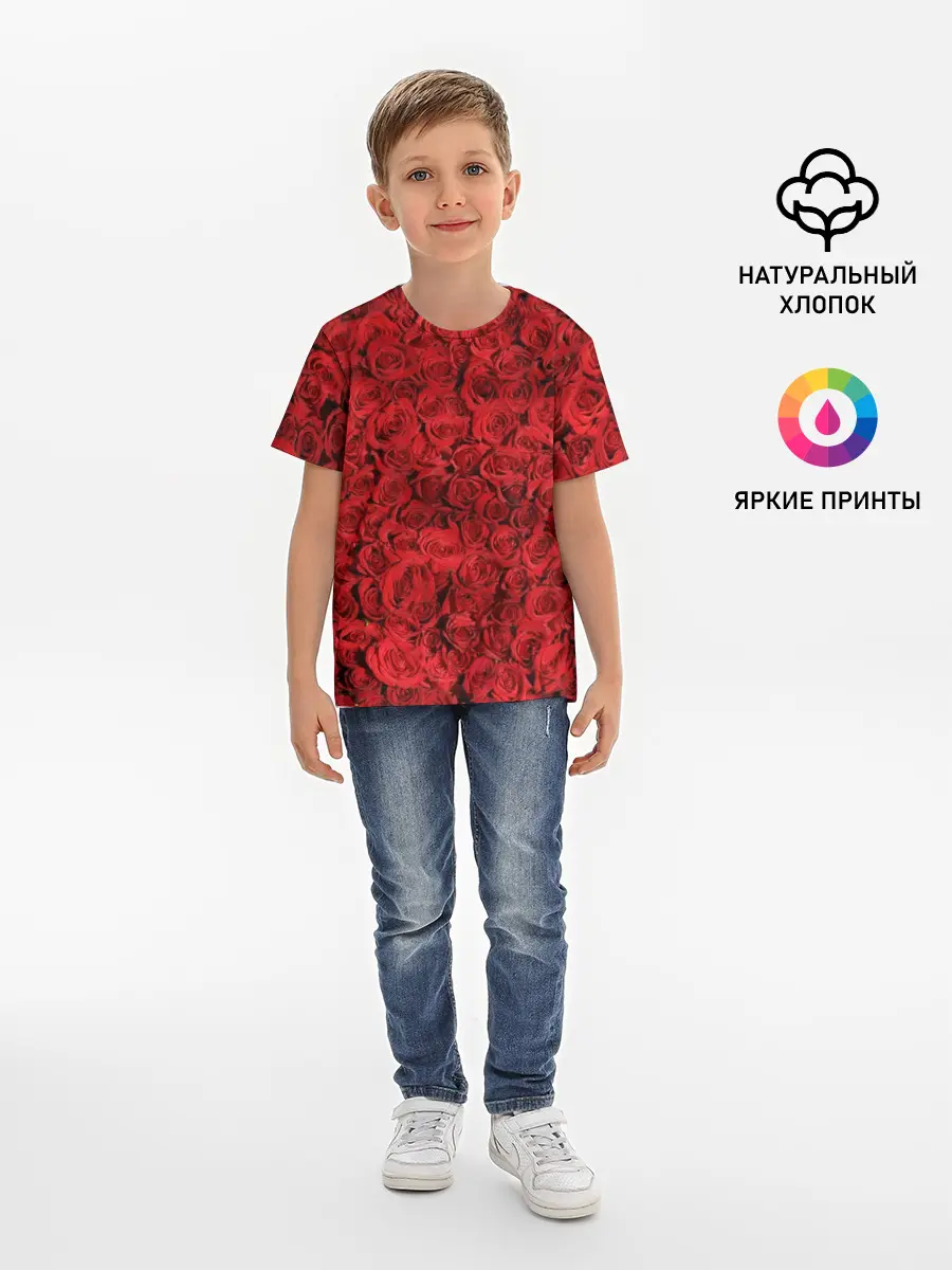 Детская базовая футболка / Розы