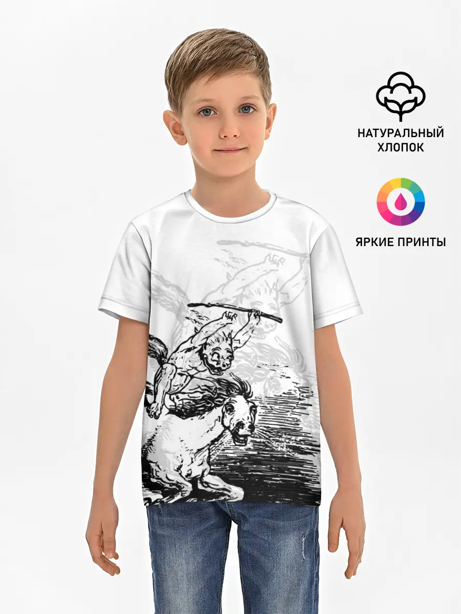 Детская базовая футболка / A demon on a horse