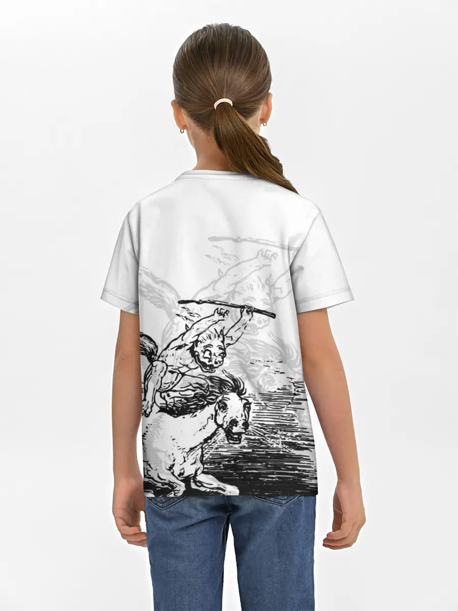 Детская базовая футболка / A demon on a horse