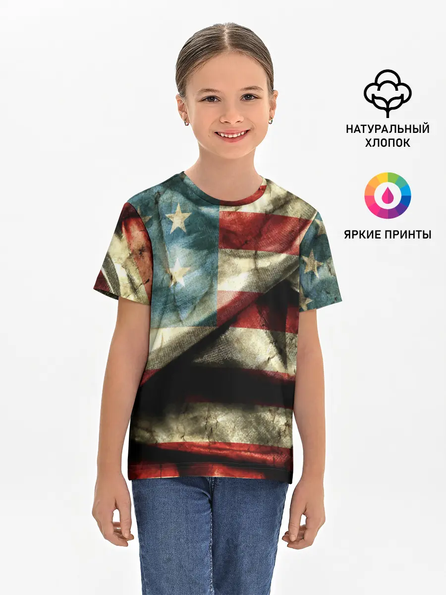Детская базовая футболка / USA 3D