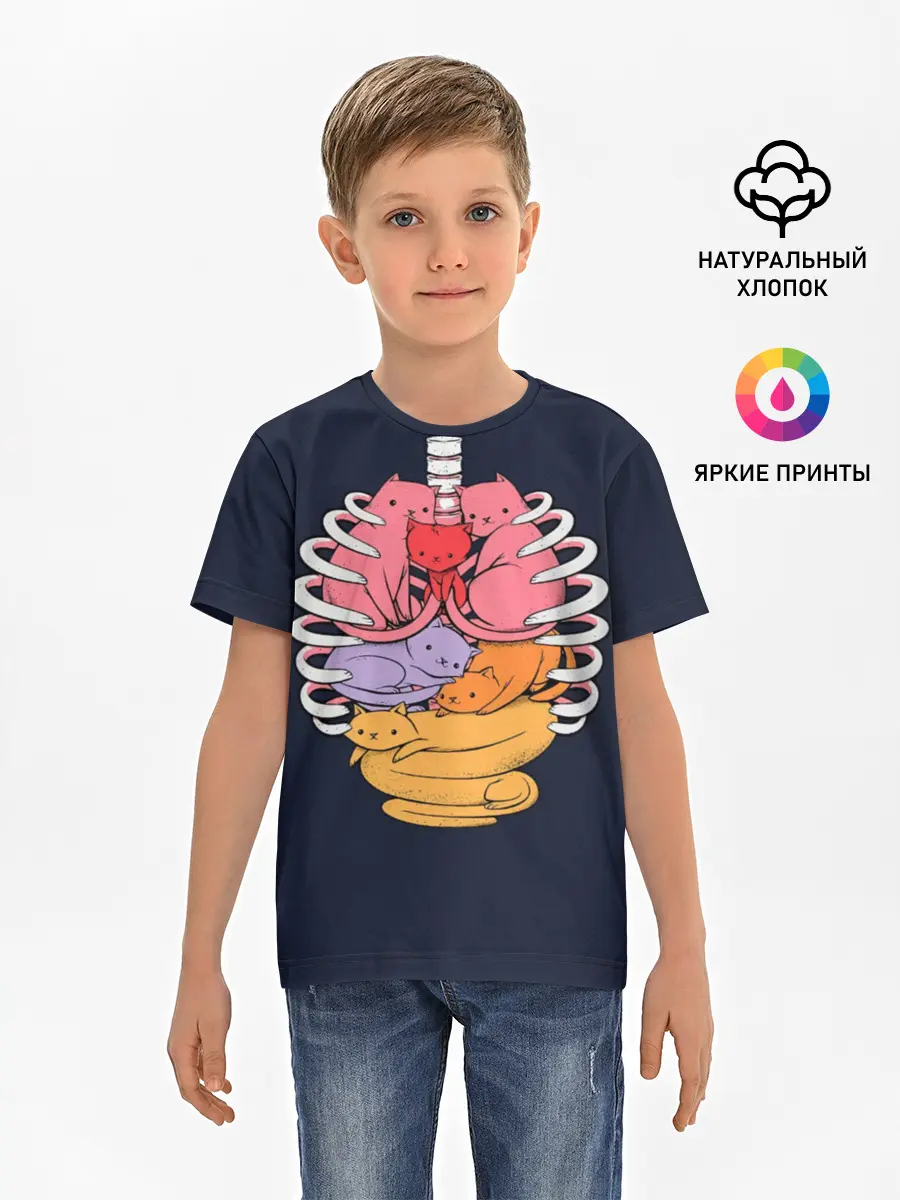 Детская базовая футболка / Внутри Меня Котики