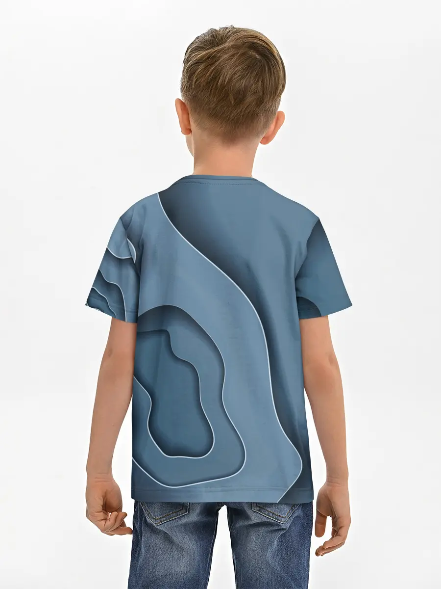 Детская базовая футболка / Абстракция бумажные волны